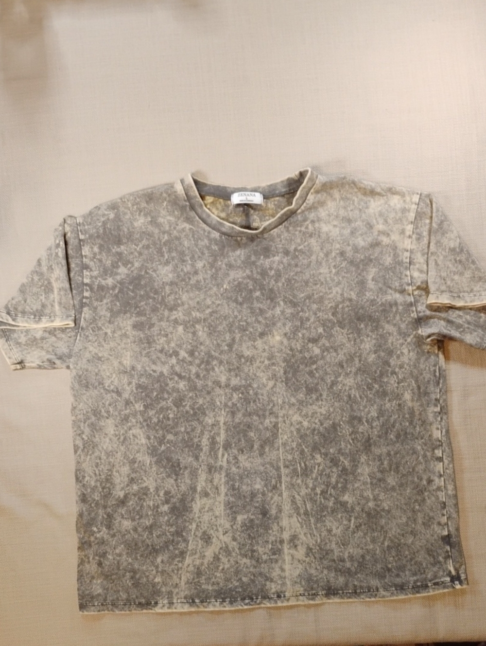 Women's Size Large Zenana Outfitters Acid-Wash Grey Short Sleeve Tee